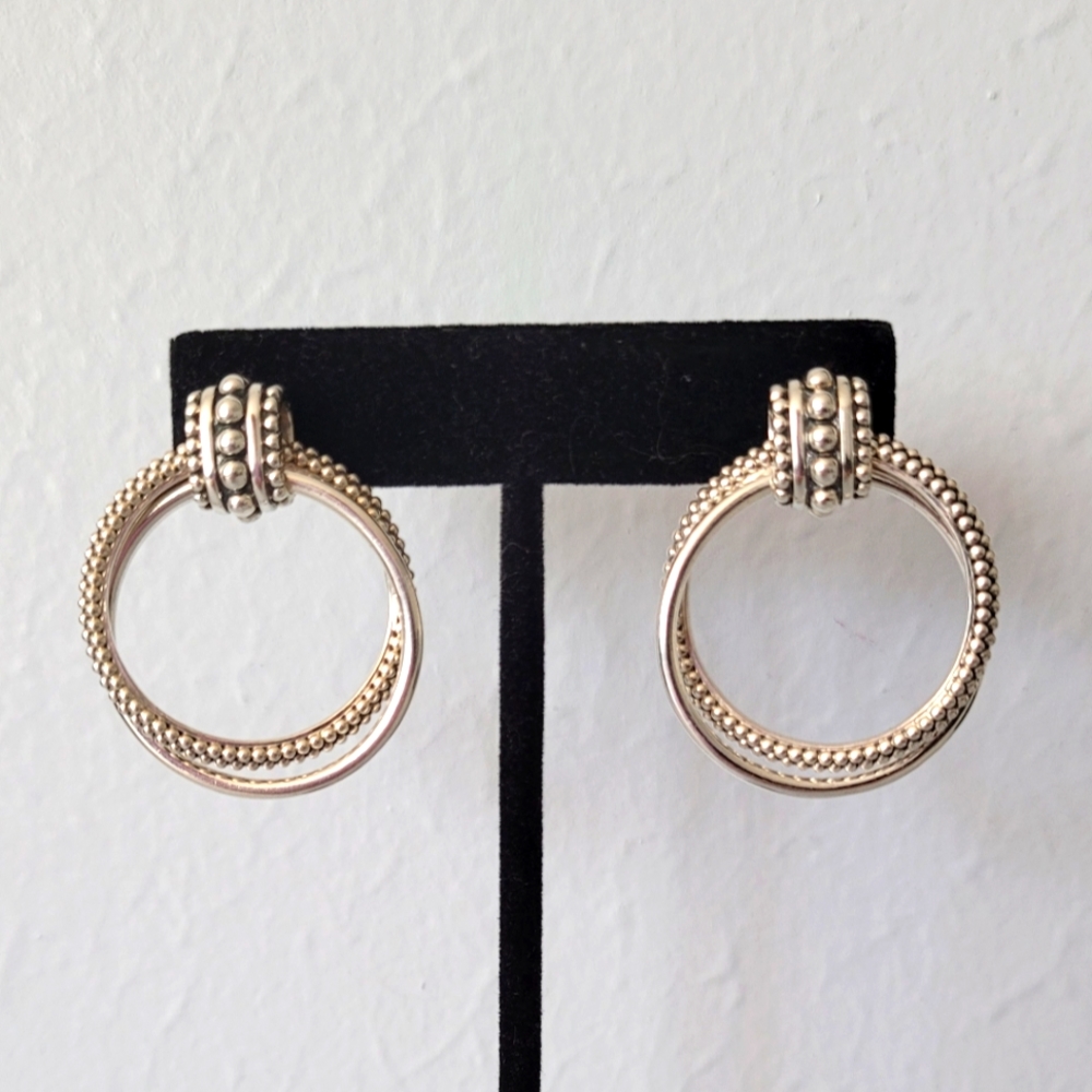 LAGOS Sterling Silver Dual Circle Drop Earrings